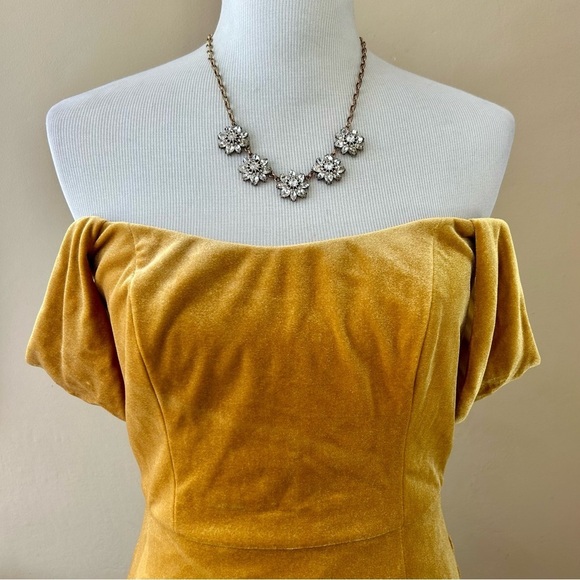 Jenny Yoo Gold Velvet Maxi Dress - Picture 4 of 12